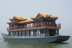 “太和號”木結(jié)構(gòu)機(jī)動畫舫船，畫舫船價(jià)格，白洋淀畫舫船