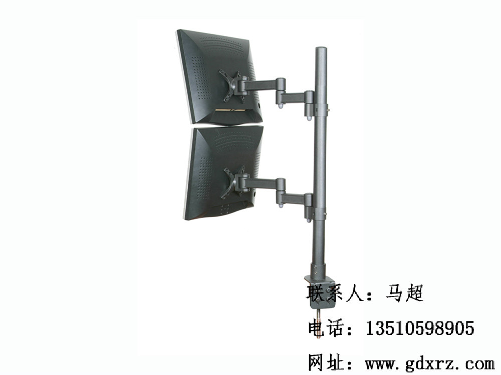 單屏雙臂顯示器支架，旋轉(zhuǎn)顯示器活動支架，雙折疊顯示器掛架