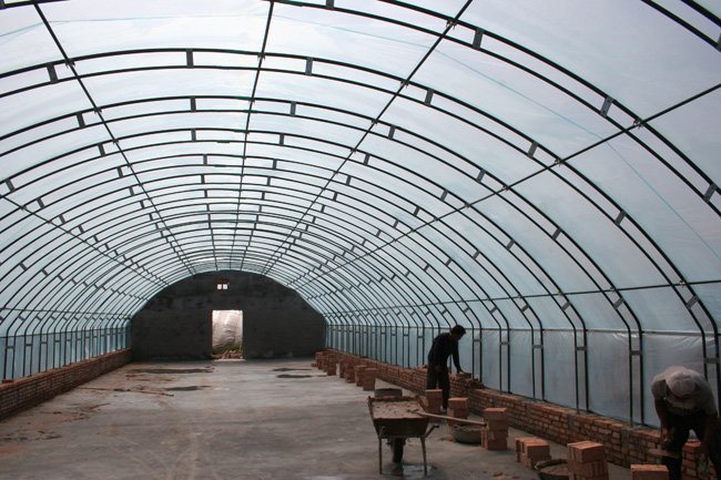 新型鋼管鍍塑機器 鋼管鍍塑養殖大棚 無支柱蔬菜大棚