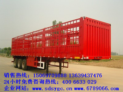 銷售 13米輕量化普通欄板半掛車13米標(biāo)箱運輸半掛車