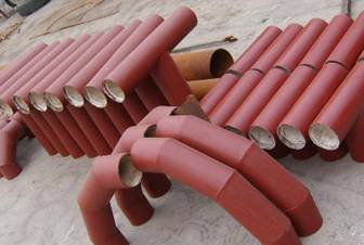 管件廠供電廠輸灰渣用耐磨彎管，陶瓷貼片彎頭，陶瓷內(nèi)襯復(fù)合直管
