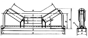 托輥，槽型托輥供應(yīng)，槽型托輥高質(zhì)量，槽形上調(diào)心托輥