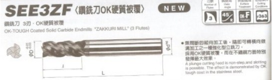 千代田日本日本岡崎精工/長刃方形立銑刀/SED2L系列