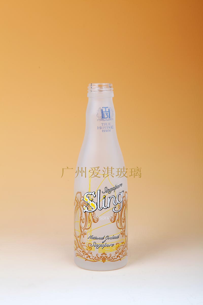 長期供應廣州200mlgd[食品玻璃瓶] 表面蒙砂烤花