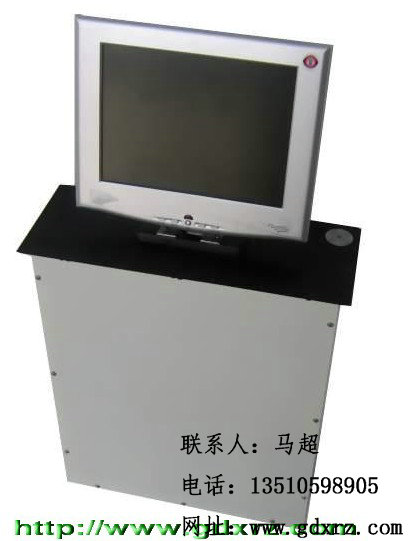 銷售電動顯示器升降架//上海桌面顯示器隱藏架//CRT顯示屏升降架廣東仙人掌視訊