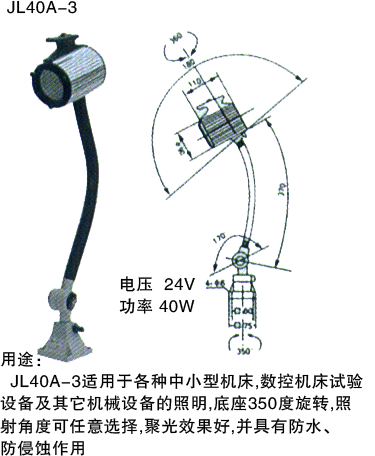 浙江機床專用機床燈具，JY20、廣州zg，JY37機床燈