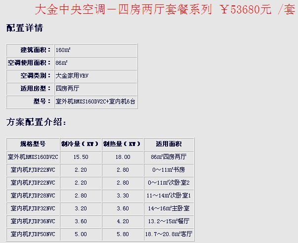 武漢大金daikin家用中央空調價格,大金2011年家用中央空調價格