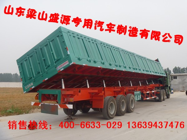 高強(qiáng)度11米倉欄半掛車，平板倉欄半掛車，