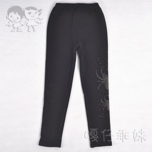 供應(yīng)冬裝新款黑底紅點(diǎn)女童韓版長(zhǎng)褲  