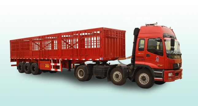梁山倉(cāng)欄半掛車，中集運(yùn)輸車，