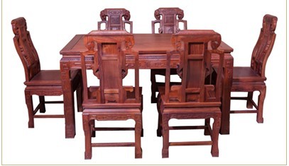 供應東陽魯創(chuàng)  緬花福祿壽餐桌椅 東陽紅木家具