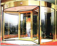 青島多瑪三翼展臺式自動旋轉門專業安裝，青島鑫凱達門控