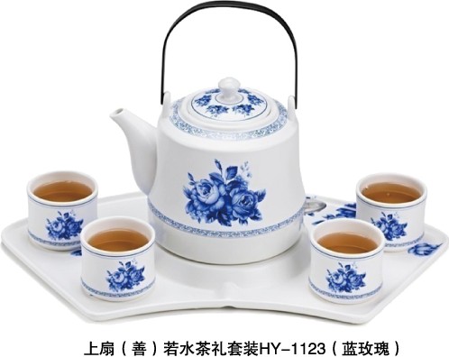 天津上扇（善）若水茶禮套裝HY-1123（藍(lán)玫瑰）批發(fā)廠家批發(fā)團(tuán)購