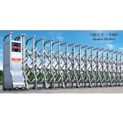 長期供應(yīng)鋁材伸縮門 鋁材電動(dòng)伸縮門 廣東道閘 不銹鋼伸縮門