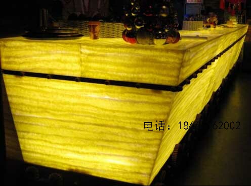裝飾新材燈具廠家 透光石材質(zhì)吧臺 前臺原始圖片2
