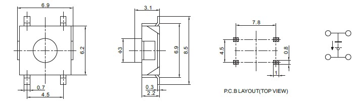 供應KFC-004SA-H3.1輕觸開關原始圖片2