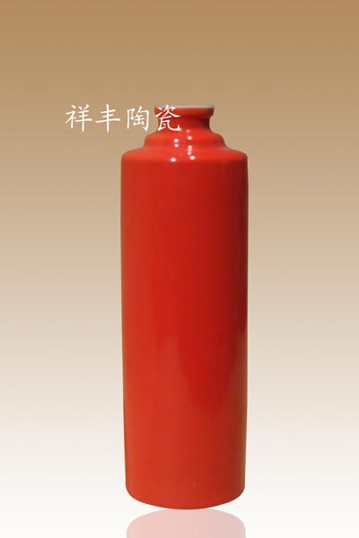 中國江西景德鎮瓷器中國紅色陶瓷酒瓶原始圖片3
