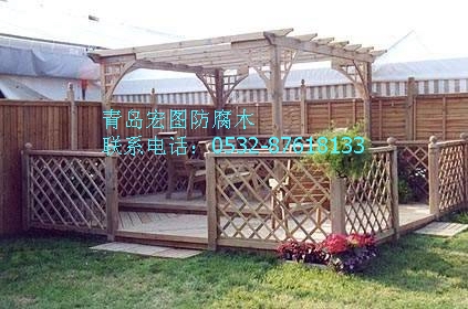 青島防腐木花架廊架