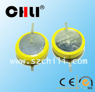 供應(yīng)CR2450焊腳紐扣電池 深圳廠家直供