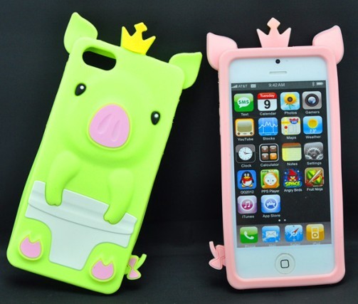 iphone5hg豬滴膠硅膠手機(jī)套