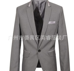 新款修身西服休閑西裝生產(chǎn)廠家，新款商務(wù)西裝男士西服供應(yīng)商