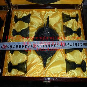 商務禮品甘肅夜光杯 酒泉夜光杯 9件套酒具送木制禮品盒手提袋