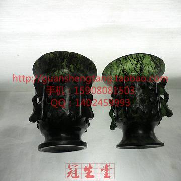 祁連玉 酒泉玉 2支山丹鴛鴦?dòng)颀堉楸?仿古杯 夜光杯酒具 茶具