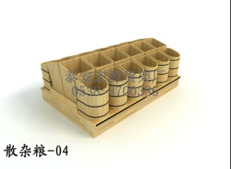 散雜糧貨架 木質(zhì)糧食架 糧食堆頭 袋裝米面架原始圖片3