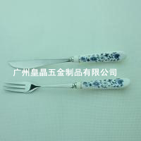 精品月餅刀叉，陶瓷柄月餅刀叉，2012年月餅配套刀叉，今年月餅刀叉配套廠家直銷原始圖片2