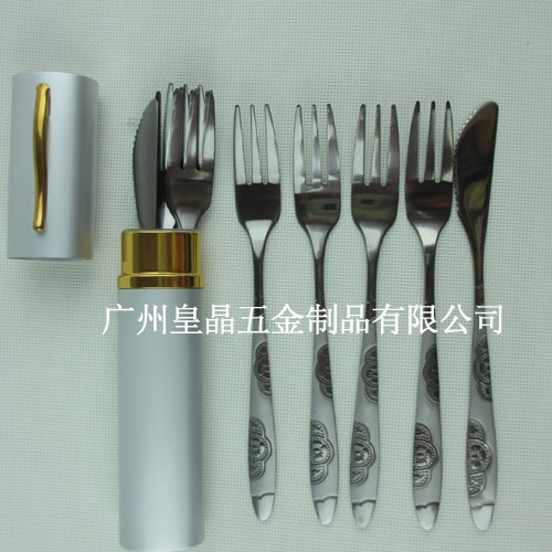 尖頭食用刀叉，非一次性月餅刀叉，環保不銹鋼禮品刀叉，陶瓷柄gd款式月餅刀叉，多功能刀叉