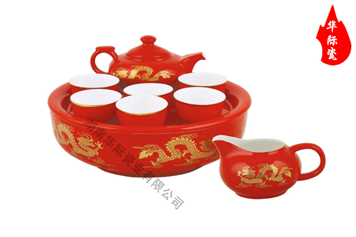 湖南紅瓷茶具，湖南醴陵紅瓷茶具